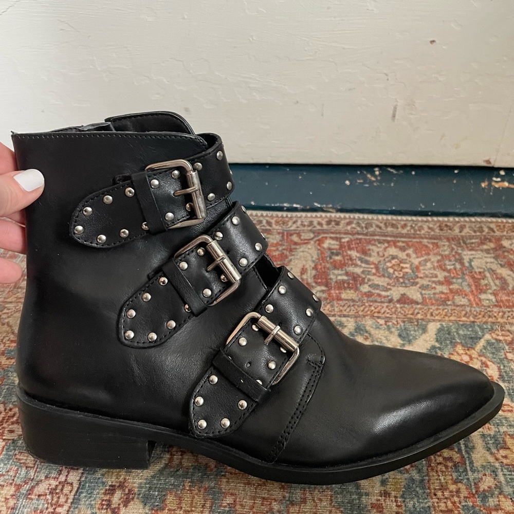 Steve Madden Heller boots size 9.5, black leather